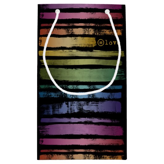 Equality Love Rainbow Brush Strokes LGBTQ ID656 Klein Cadeauzakje (Achterkant)