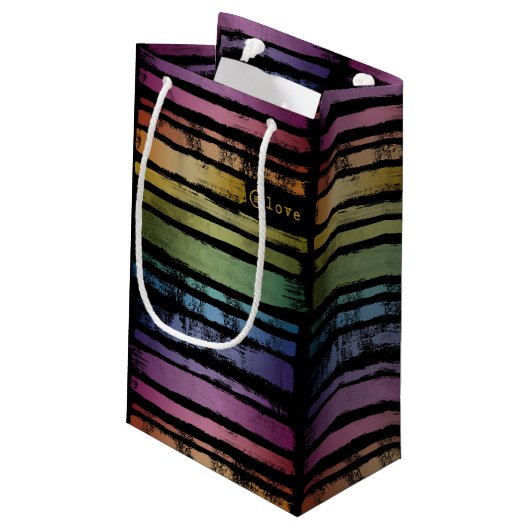 Equality Love Rainbow Brush Strokes LGBTQ ID656 Klein Cadeauzakje (Achterkant Gekanteld)