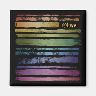 Equality Love Rainbow Brush Strokes LGBTQ ID656 Magneet