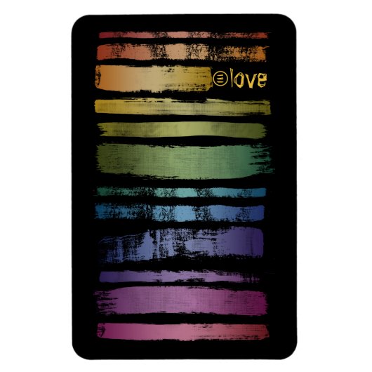 Equality Love Rainbow Brush Strokes LGBTQ ID656 Magneet (Verticaal)