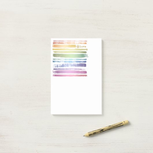 Equality Love Rainbow Brush Strokes LGBTQ ID656 Post-it® Notes (Op bureau)