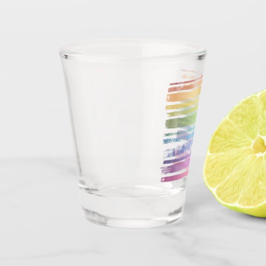 Equality Love Rainbow Brush Strokes LGBTQ ID656 Shot Glas (Links)