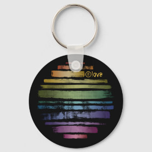 Equality Love Rainbow Brush Strokes LGBTQ ID656 Sleutelhanger