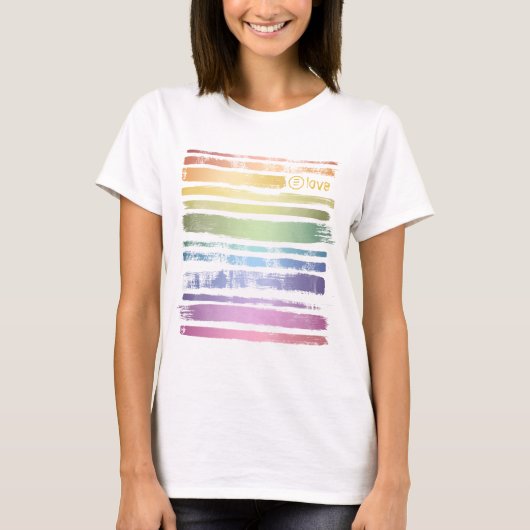 Equality Love Rainbow Brush Strokes LGBTQ ID656 T-shirt (Voorkant)