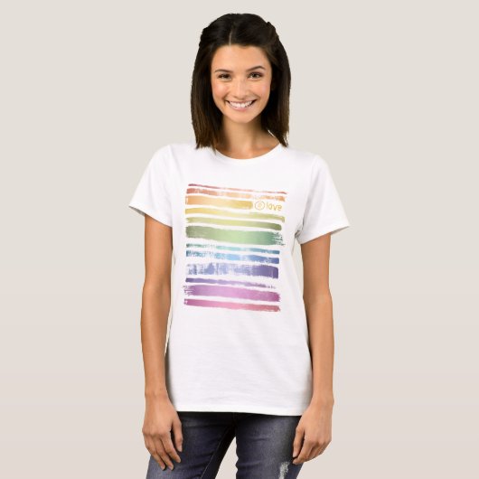 Equality Love Rainbow Brush Strokes LGBTQ ID656 T-shirt (Voorkant volledig)