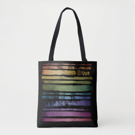 Equality Love Rainbow Brush Strokes LGBTQ ID656 Tote Bag (Voorkant)