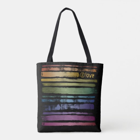 Equality Love Rainbow Brush Strokes LGBTQ ID656 Tote Bag (Achterkant)