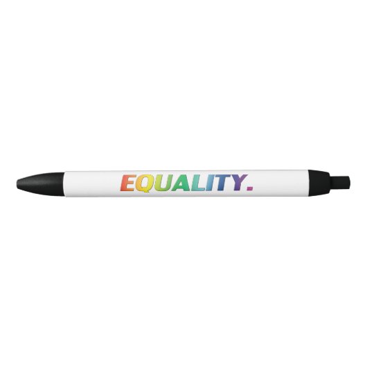 "Equality" Pride LGBTQ regenboog kleuren - Zwarte Inkt Pen (Voorkant)