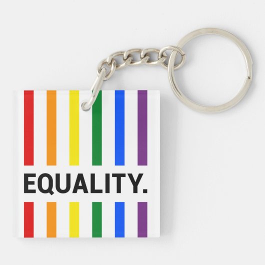Equality Pride Rainbow Acrylic Sleutelhanger (Achterkant)