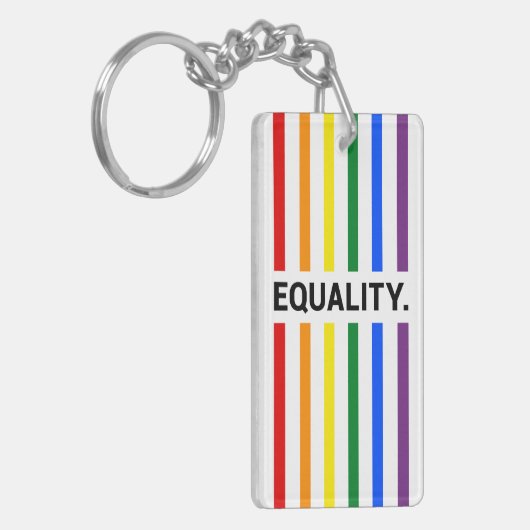 Equality Pride Rainbow Acrylic Sleutelhanger (Voorkant Links)