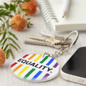 Equality Pride Rainbow Acrylic Sleutelhanger (Voorkant Rechts)