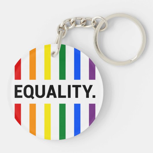 Equality Pride Rainbow Acrylic Sleutelhanger (Achterkant)