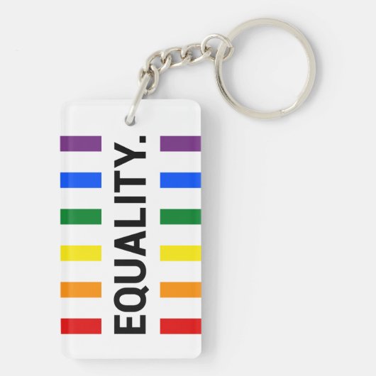 Equality Pride Rainbow Acrylic Sleutelhanger (achterkant)