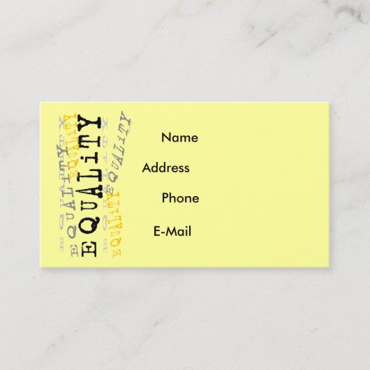 Equality Profile Card Visitekaartje (Voorkant)