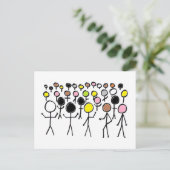 Equality Stickmen Briefkaart (Staand voorkant)