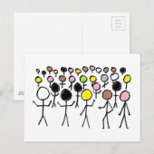 Equality Stickmen Briefkaart (Voorkant / Achterkant)