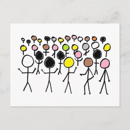 Equality Stickmen Briefkaart (Voorkant)