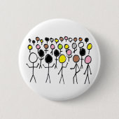 Equality Stickmen Ronde Button 5,7 Cm (Voorkant)