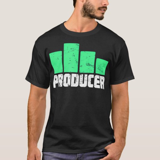 Equalizer Bars Distressed Music Producer T-shirt (Voorkant)