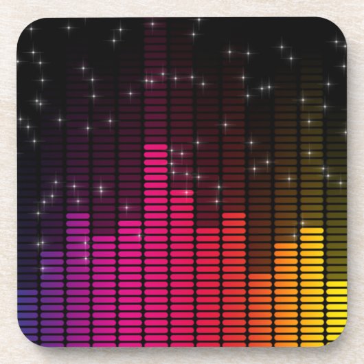 Equalizer Disco Lichten Muziek Volume Bier Onderzetter (Voorkant)