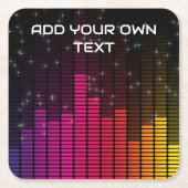 Equalizer Disco Lights Music Volume Custom Text Kartonnen Onderzetters (Voorkant)