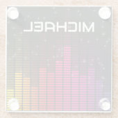Equalizer Disco Lights Music Volume Personalised Glazen Onderzetter (Achterkant)
