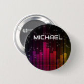 Equalizer Disco Lights Music Volume Personalised Ronde Button 5,7 Cm (Voorkant /achterkant)