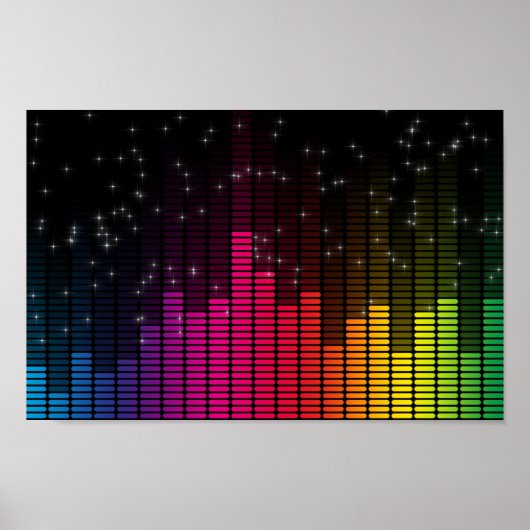 Equalizer Disco Lights Music Volume Poster (Voorkant)
