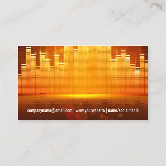 Equalizer lichte achtergrond | vinylplaat visitekaartje (Achterkant)