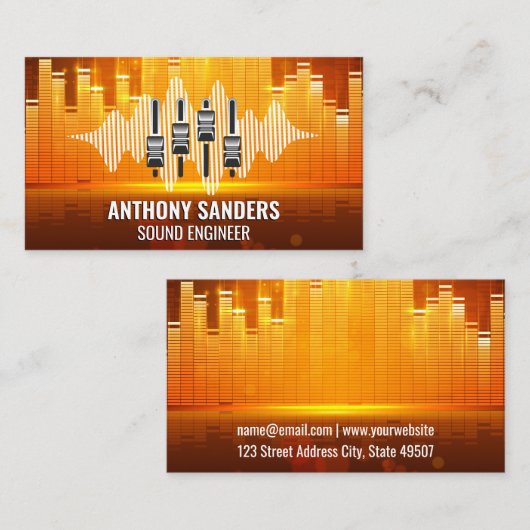 Equalizer Light Background | Mixer | Sound Visitekaartje (Voorkant / Achterkant)