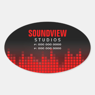 Equalizer Red Sound Bars Promotionele Sticker