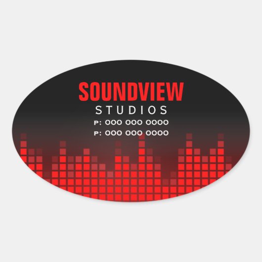 Equalizer Red Sound Bars Promotionele Sticker (Voorkant)