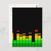 Equalizer Vibes from the Beat of DJ Music Black Briefkaart (Voorkant / Achterkant)