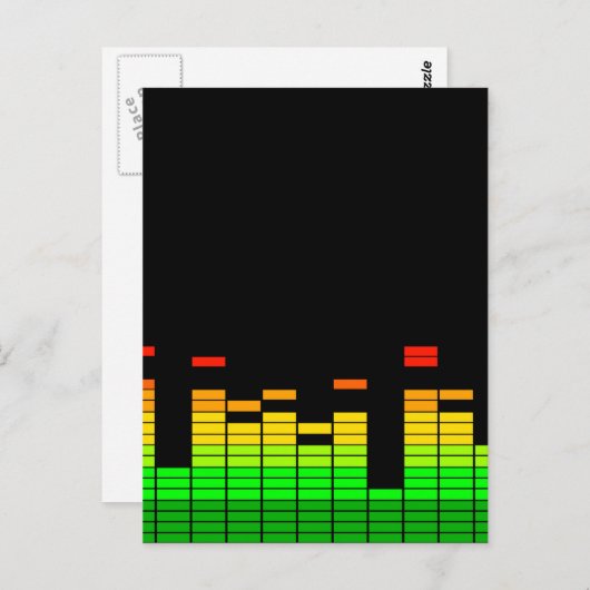 Equalizer Vibes from the Beat of DJ Music Black Briefkaart (Voorkant / Achterkant)