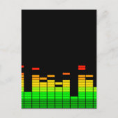 Equalizer Vibes from the Beat of DJ Music Black Briefkaart (Voorkant)