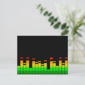 Equalizer Vibes from the Beat of DJ Music Black Briefkaart (Staand voorkant)