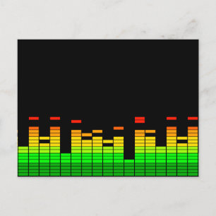 Equalizer Vibes from the Beat of DJ Music Black Briefkaart