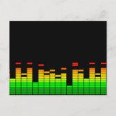 Equalizer Vibes from the Beat of DJ Music Black Briefkaart (Voorkant)
