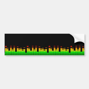 Equalizer Vibes from the Beat of DJ Music Black Bumpersticker