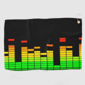Equalizer Vibes from the Beat of DJ Music Black Golfhanddoek (Horizontaal)