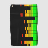 Equalizer Vibes from the Beat of DJ Music Black Golfhanddoek (Voorkant)