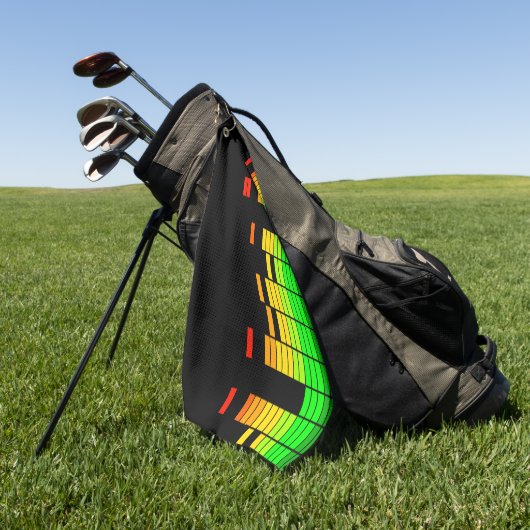 Equalizer Vibes from the Beat of DJ Music Black Golfhanddoek (Groen)