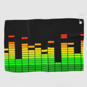 Equalizer Vibes from the Beat of DJ Music Black Golfhanddoek (Horizontaal)