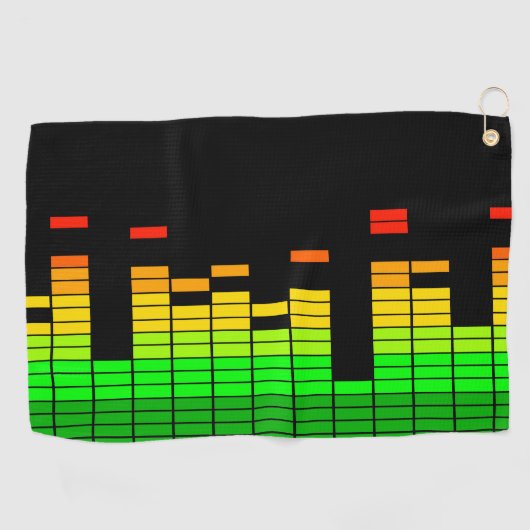 Equalizer Vibes from the Beat of DJ Music Black Golfhanddoek (Horizontaal)