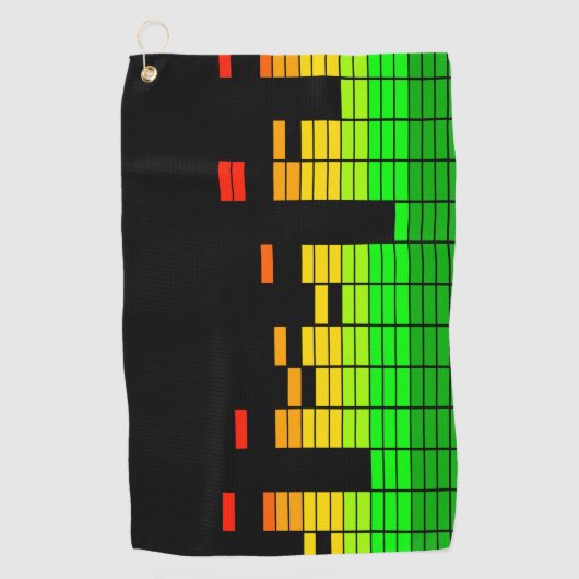 Equalizer Vibes from the Beat of DJ Music Black Golfhanddoek (Voorkant)