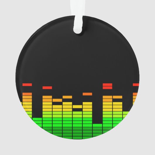 Equalizer Vibes from the Beat of DJ Music Black Ornament (achterkant)