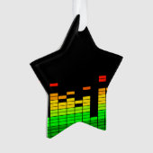 Equalizer Vibes from the Beat of DJ Music Black Ornament (voorkant)