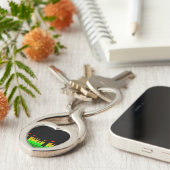 Equalizer Vibes from the Beat of DJ Music Black Sleutelhanger (Zijkant)