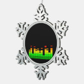Equalizer Vibes from the Beat of DJ Music Black Tin Sneeuwvlok Ornament (Rechts)