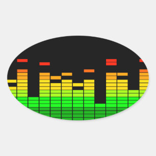 Equalizer Vibes from the Beat of DJ Music decor Ovale Sticker